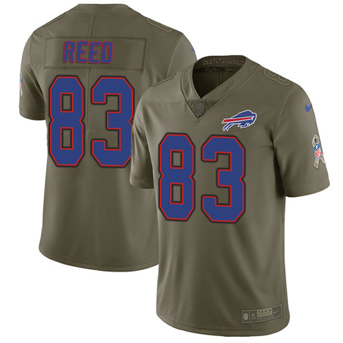 Nike Bills #83 Andre Reed Olive Men's Stitched NFL Limited Salute To Service Jersey